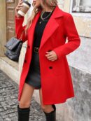 Abrigo de Invierno Elegante de Corte Regular y Doble Botonadura