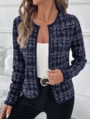 Chaqueta Elegante de Cuello Alto con Manga Larga para Otoño/Invierno