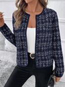 Chaqueta Elegante de Cuello Alto con Manga Larga para Otoño/Invierno