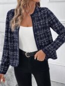 Chaqueta Elegante de Cuello Alto con Manga Larga para Otoño/Invierno