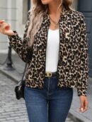 Chaqueta Tejida Jacquard Casual en Color Caqui