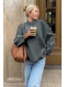 Sweater de Punto Liso Manga Larga para Mujer