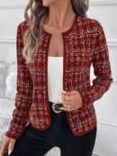 Chaqueta Elegante de Cuello Alto con Manga Larga para Otoño/Invierno