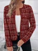 Chaqueta Elegante de Cuello Alto con Manga Larga para Otoño/Invierno