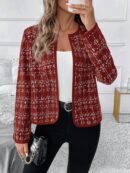 Chaqueta Elegante de Cuello Alto con Manga Larga para Otoño/Invierno