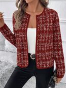 Chaqueta Elegante de Cuello Alto con Manga Larga para Otoño/Invierno