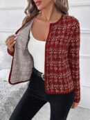 Chaqueta Elegante de Cuello Alto con Manga Larga para Otoño/Invierno