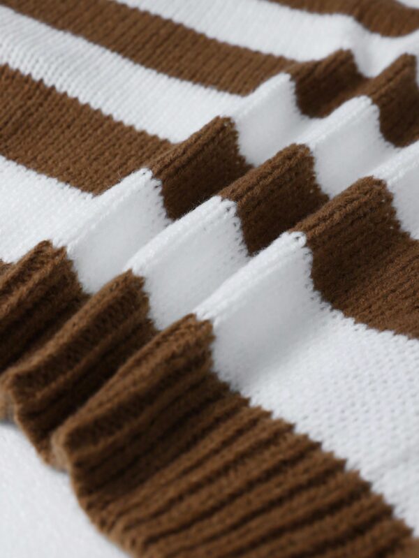 Cardigan Largo con Hombros Caídos y Diseño Colorblock - Image 103