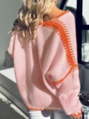 Cardigan Tejido Multicolor de Estilo Francés