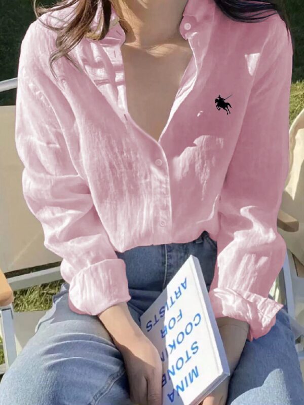 Camisa Estampada con Manga Larga y Hombros Caídos - Image 8