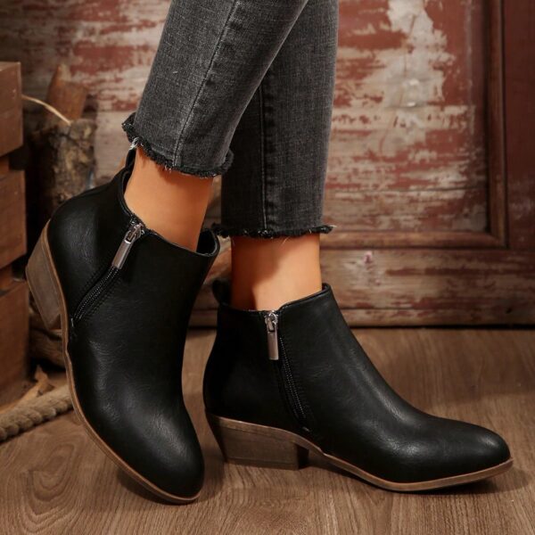 Botas de Tobillo para Mujer con Tacón Cuadrado y Cierre Lateral - Image 2