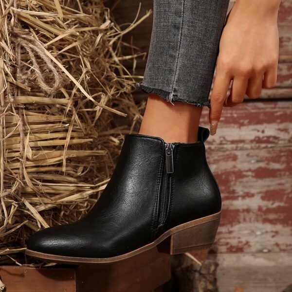 Botas de Tobillo para Mujer con Tacón Cuadrado y Cierre Lateral - Image 5