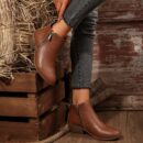 Botas de Tobillo para Mujer con Tacón Cuadrado y Cierre Lateral