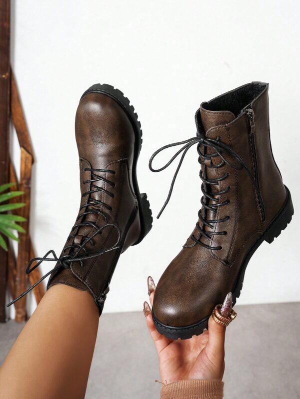 Botines Retro con Cierre Lateral y Cordones, Ideales para Leggings - Image 6