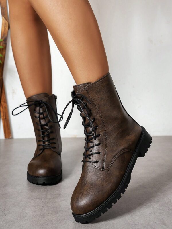 Botines Retro con Cierre Lateral y Cordones, Ideales para Leggings - Image 9