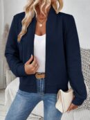 Chaqueta Tejida Jacquard Casual en Color Caqui