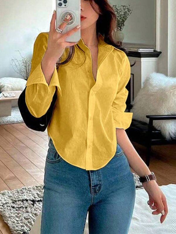 Blusa de Mujer Larga y Simple con Mangas Largas - Image 40