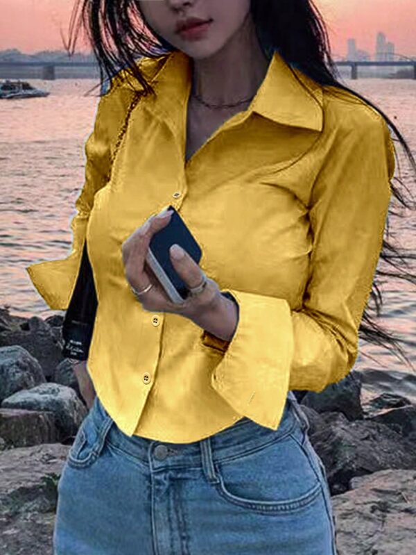 Blusa de Mujer Larga y Simple con Mangas Largas - Image 43