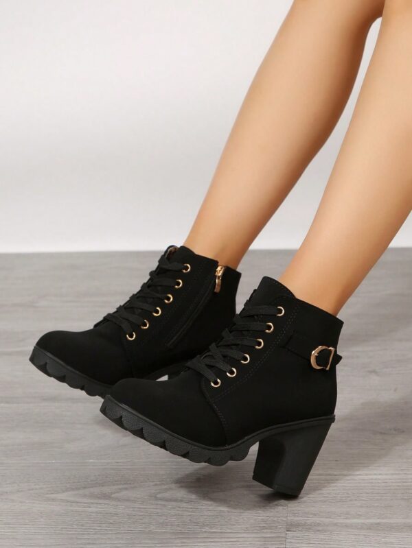 Botines de Tacón Grueso y Cordones Estilo Británico - Image 5