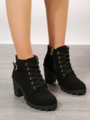 Botines de Tacón Grueso y Cordones Estilo Británico