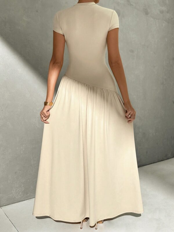Vestido Midi Asimétrico A-Line Elegante y Simple con Cuello Alto - Image 10