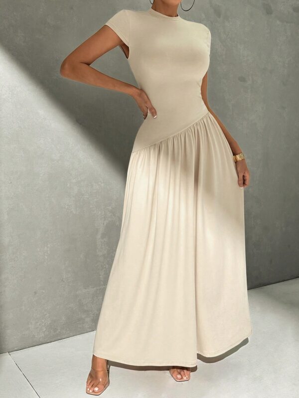 Vestido Midi Asimétrico A-Line Elegante y Simple con Cuello Alto - Image 12