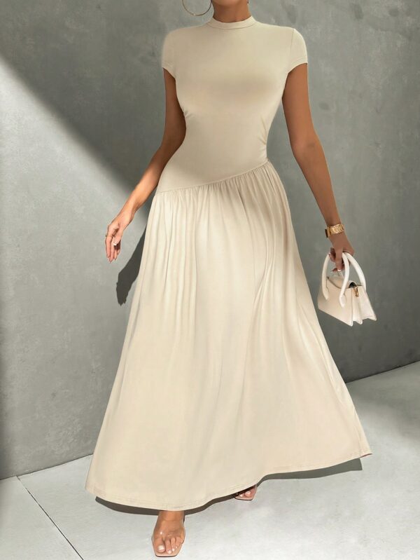 Vestido Midi Asimétrico A-Line Elegante y Simple con Cuello Alto - Image 15