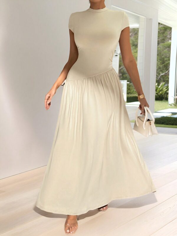 Vestido Midi Asimétrico A-Line Elegante y Simple con Cuello Alto - Image 17