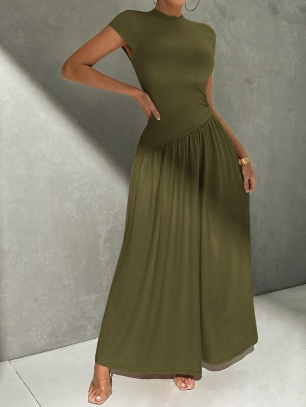 Vestido Midi Asimétrico A-Line Elegante y Simple con Cuello Alto - Image 21