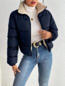 Campera Térmica Corta con Cierre y Cuello Alto