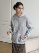 Buzo Oversize con Capucha y Estampado Geométrico & de Leopardo