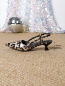 Zapatos de Tacón Gatito en Charol con Punta Afilada y Espalda Abierta