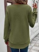 Sudadera Cómoda Casual con Textura Waffle y Dobladillo Asimétrico
