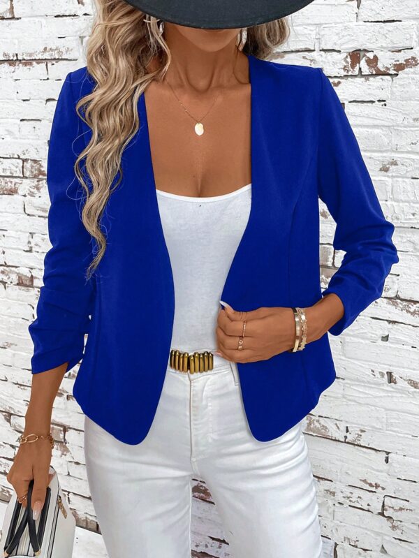 Chaqueta Elegante Negra con Mangas Plisadas Largas - Image 21