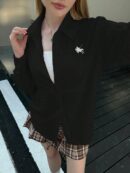 Camisa Estampada con Manga Larga y Hombros Caídos