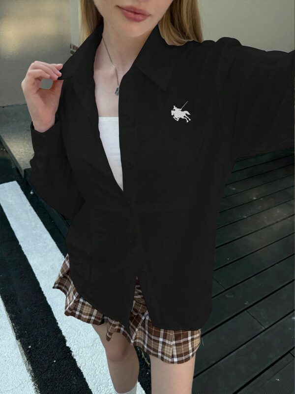 Camisa Estampada con Manga Larga y Hombros Caídos - Image 13