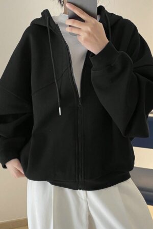 Buzo Casual con Capucha y Cordón en Fleece