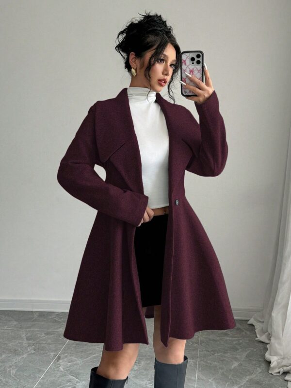 Abrigo Elegante de Cuello Alto y Manga Larga en Tweed