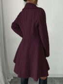 Abrigo Elegante de Cuello Alto y Manga Larga en Tweed