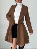 Abrigo Elegante de Cuello Alto y Manga Larga en Tweed