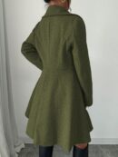 Abrigo Elegante de Cuello Alto y Manga Larga en Tweed