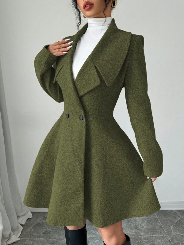 Abrigo Elegante de Cuello Alto y Manga Larga en Tweed - Image 48