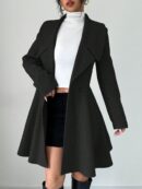 Abrigo Elegante de Cuello Alto y Manga Larga en Tweed