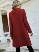 Abrigo Elegante con Cuello Solapa y Doble Botonadura
