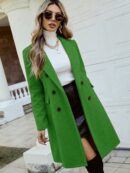 Abrigo Elegante con Cuello Solapa y Doble Botonadura