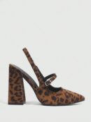 Zapatos de Tacón Grueso en Rojo Vino con Correa en el Tobillo