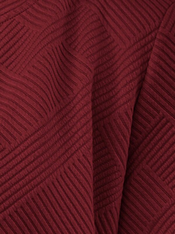 Chaqueta Tejida Jacquard Casual en Color Caqui - Image 36