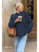Sweater de Punto Liso Manga Larga para Mujer