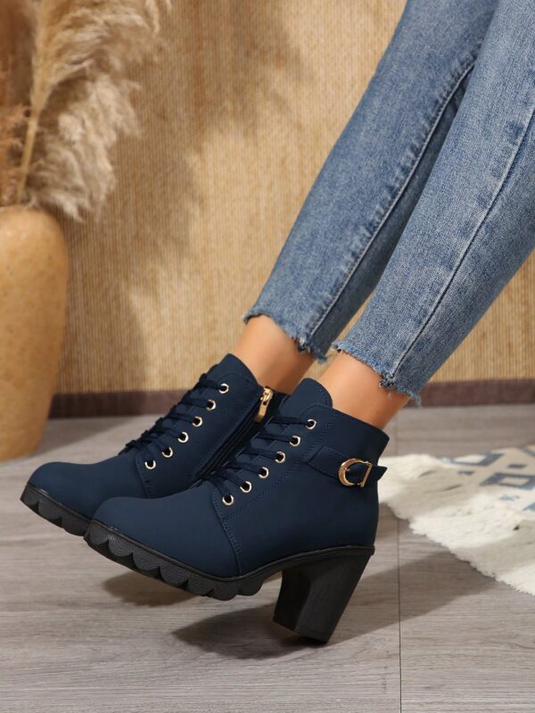 Botines de Tacón Grueso y Cordones Estilo Británico - Image 9