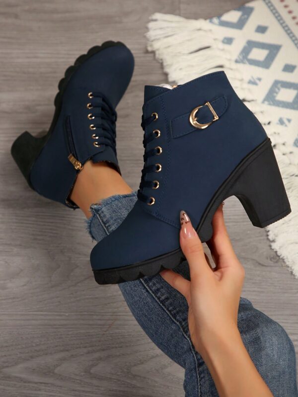 Botines de Tacón Grueso y Cordones Estilo Británico - Image 8